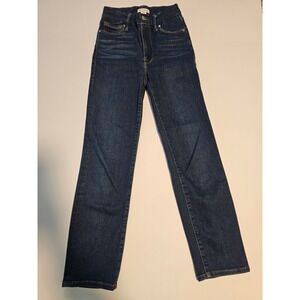 Good American Straight Leg Jeans Women 00-4 Blue High Rise GC226T